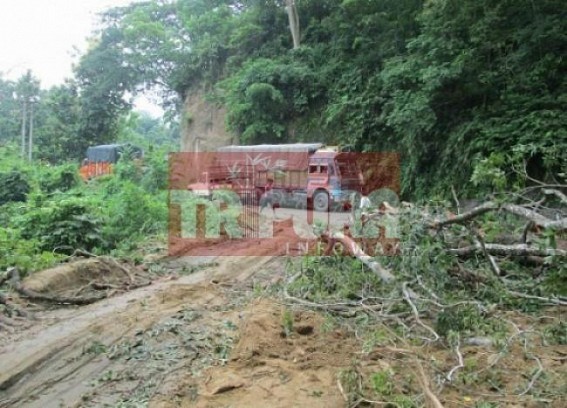 Madhyamik candidates and teacher trapped: Land slide  at Agartala - Udaipur â€“ Sonamura roadway